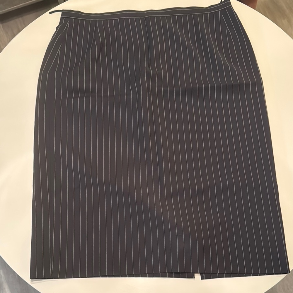 Gianfranco Ferre Black Pinstripe Pencil Skirt